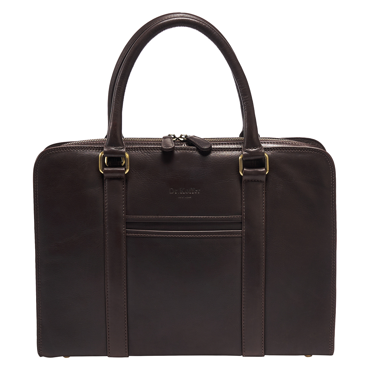 Деловая сумка Dr.Koffer из натуральной кожи темно-коричневая