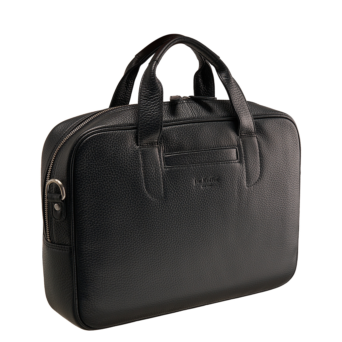 Деловая сумка Dr.Koffer из натуральной кожи черная