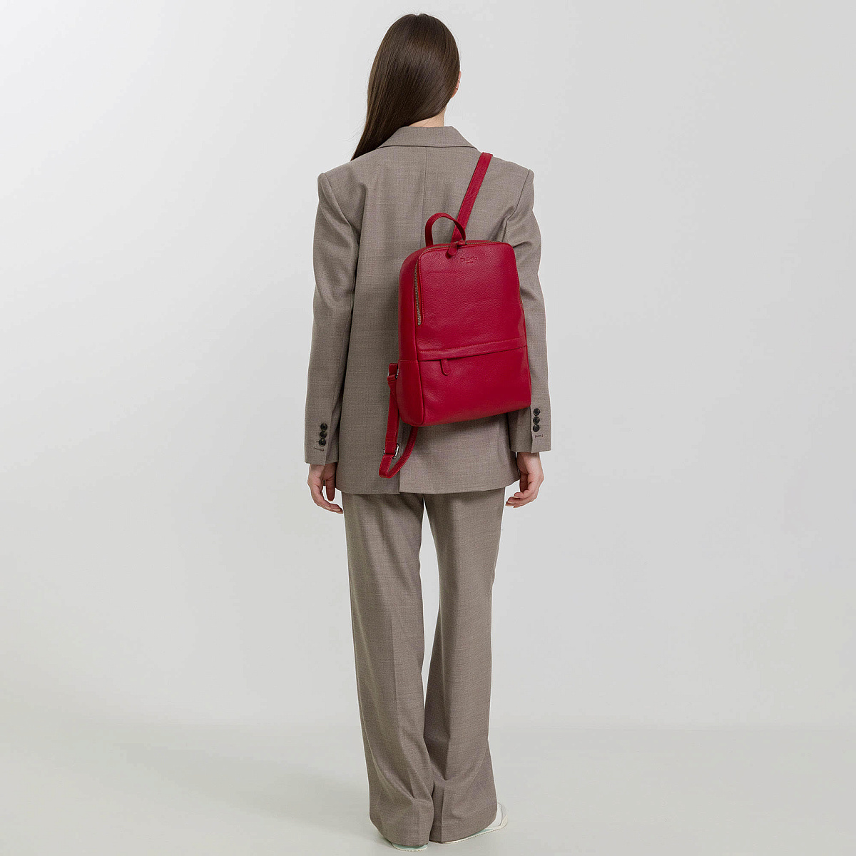 Рюкзак Dr.Koffer из натуральной кожи красный