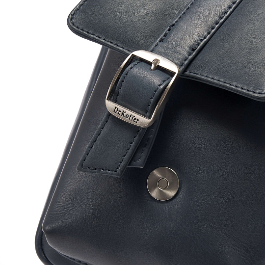 Сумка через плечо Dr.Koffer из натуральной кожи синяя