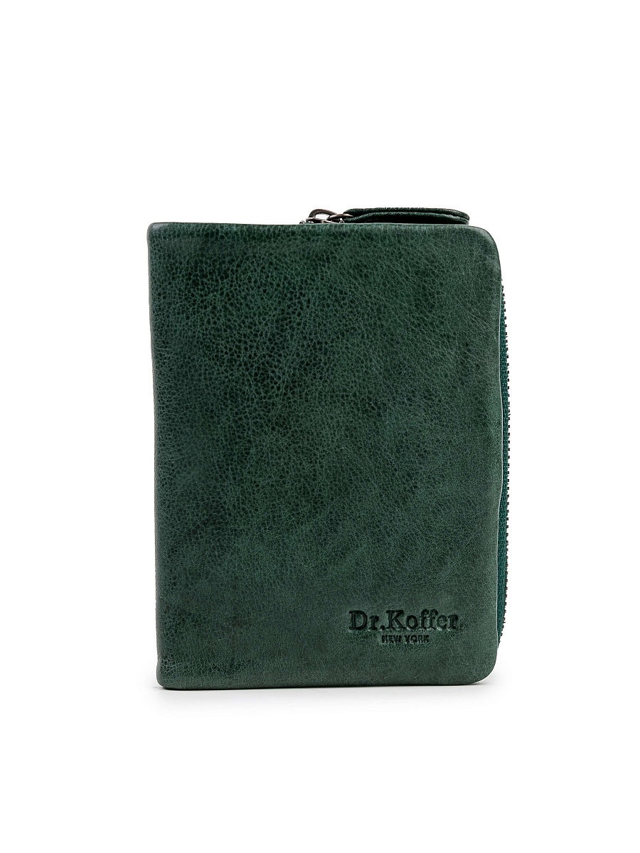 Портмоне Dr.Koffer из натуральной кожи зеленое