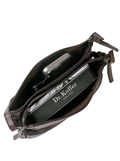 Сумка через плечо Dr.Koffer из натуральной кожи коричневая
