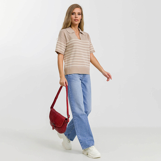 Сумка через плечо Dr.Koffer из натуральной кожи красная