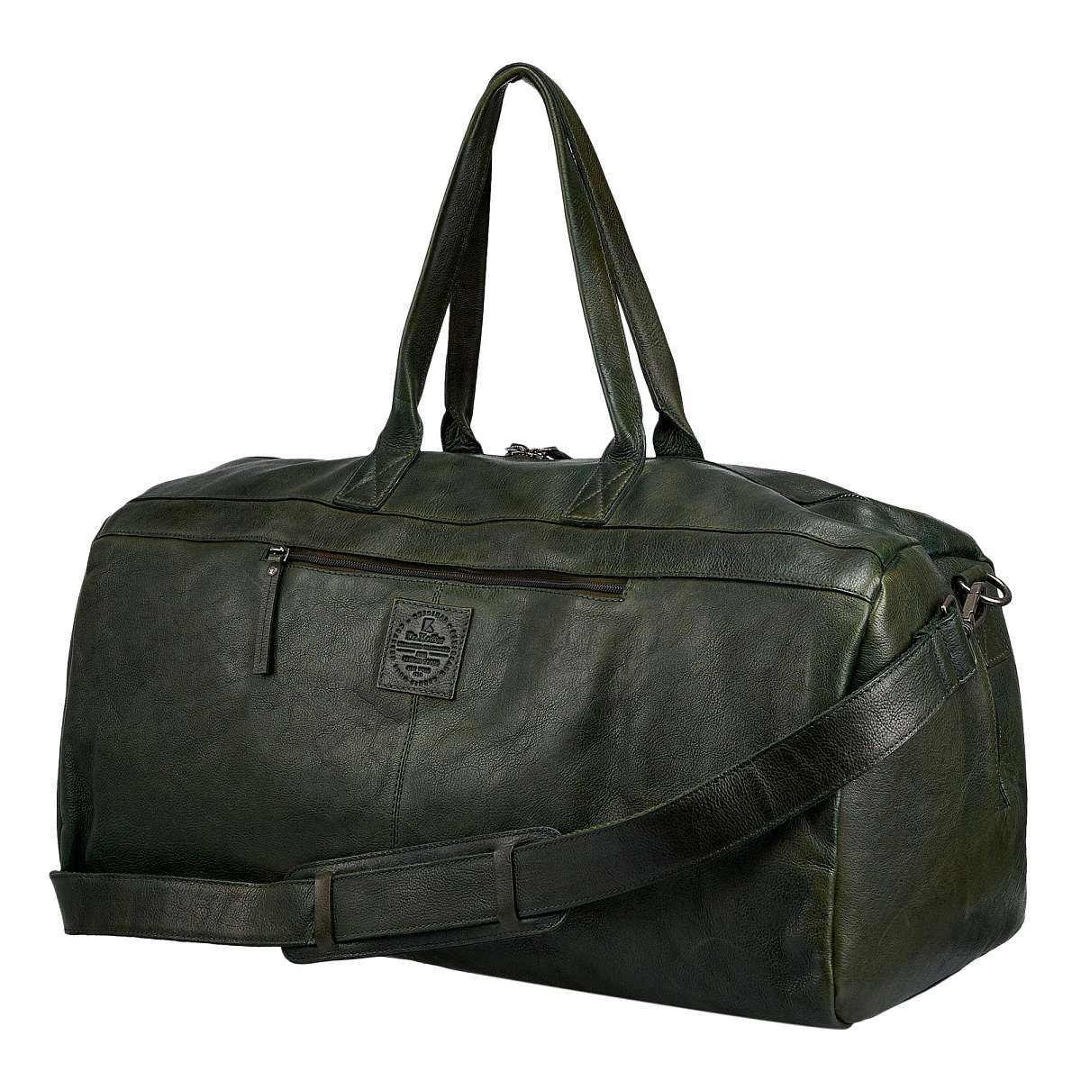 Сумка дорожная Dr.Koffer из натуральной кожи зеленая