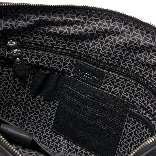 Деловая сумка Dr.Koffer из натуральной кожи черная