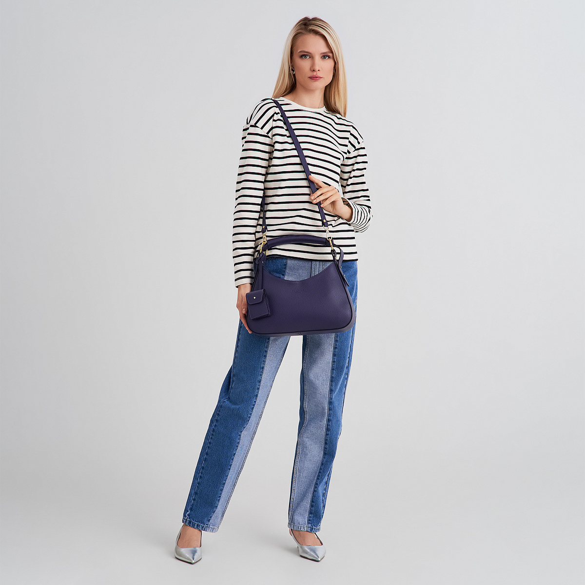 Женская сумка Dr. Koffer из натуральной кожи фиолетовая