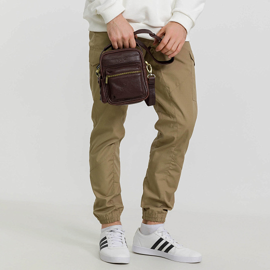 Сумка через плечо Dr.Koffer из натуральной кожи коричневая