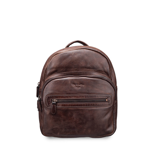 Рюкзак Dr.Koffer из натуральной кожи темно-коричневый