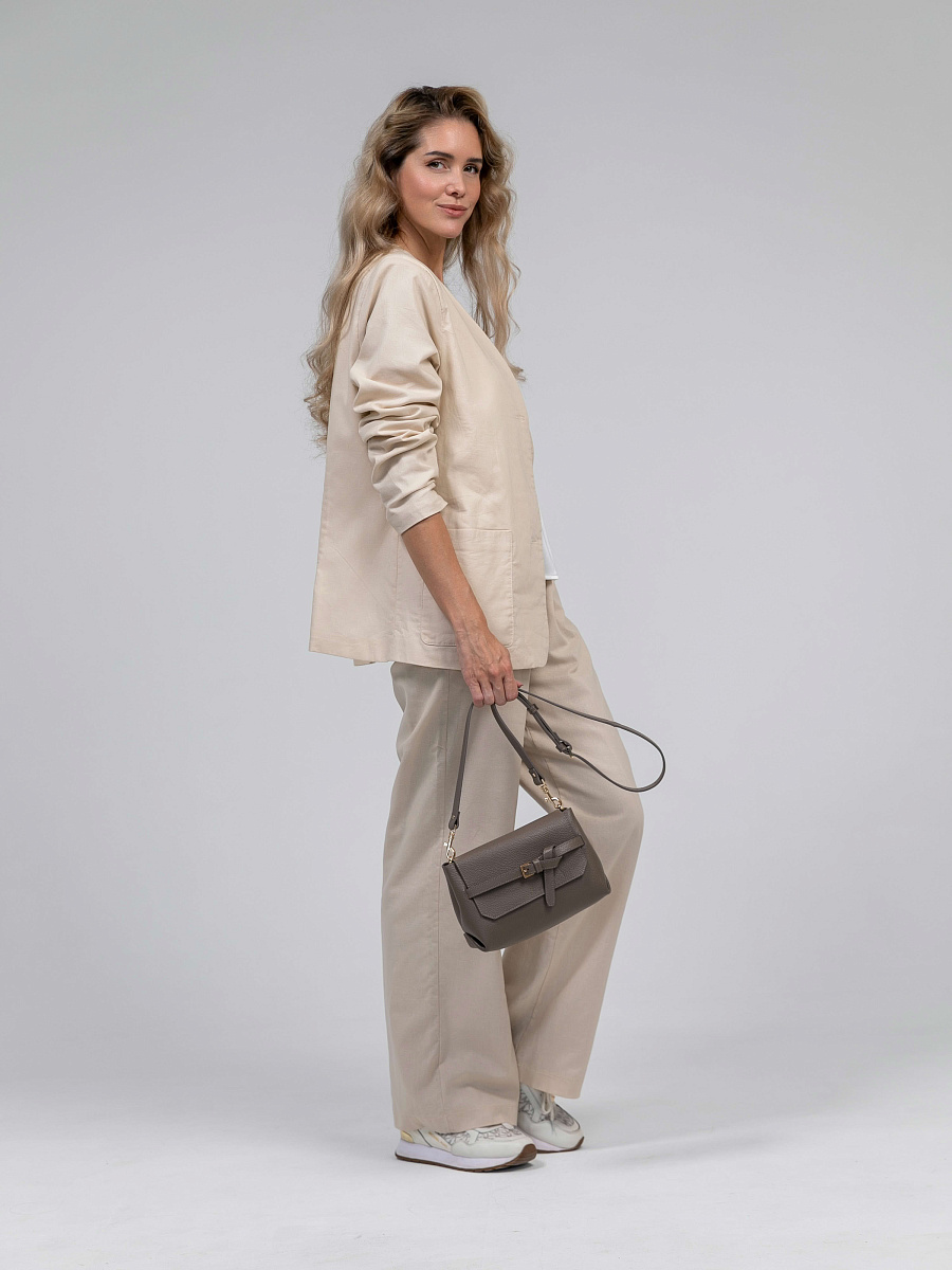 Женская сумка Dr.Koffer из натуральной кожи бежевая