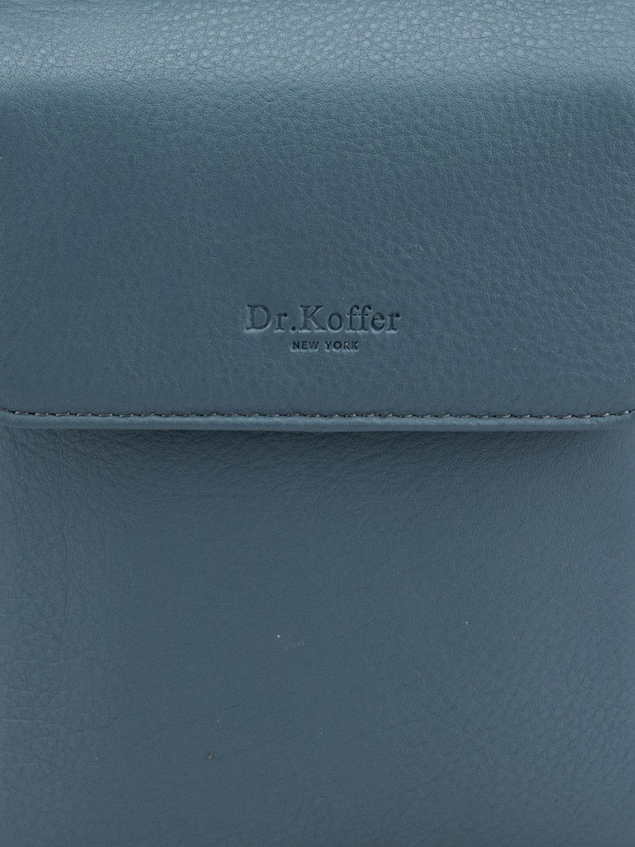 Сумка через плечо Dr.Koffer из натуральной кожи голубая