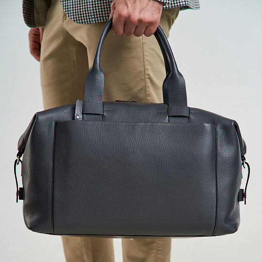 Сумка дорожная Dr. Koffer из натуральной кожи синяя