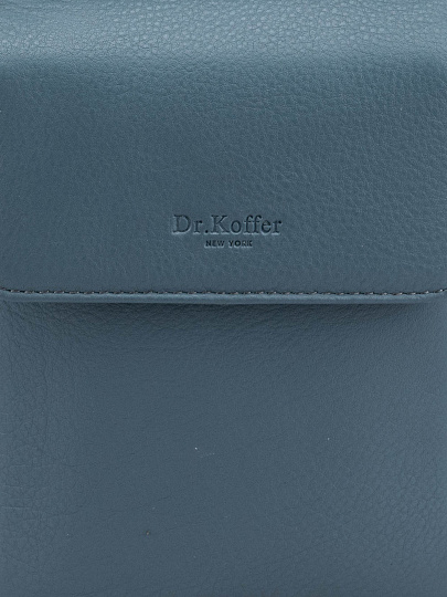 Сумка через плечо Dr.Koffer из натуральной кожи голубая