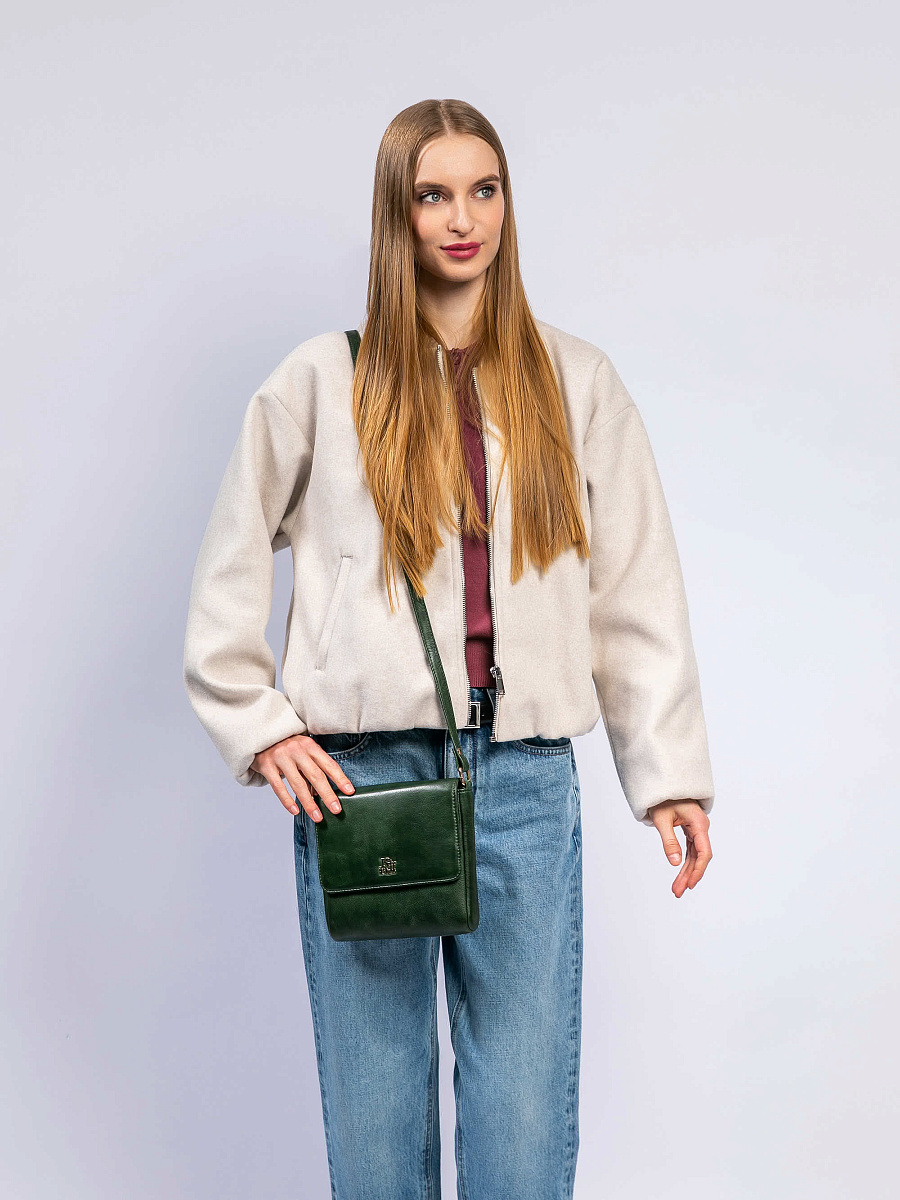 Женская сумка Dr. Koffer из натуральной кожи зеленая