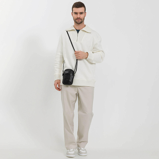 Сумка через плечо Dr.Koffer из натуральной кожи черная