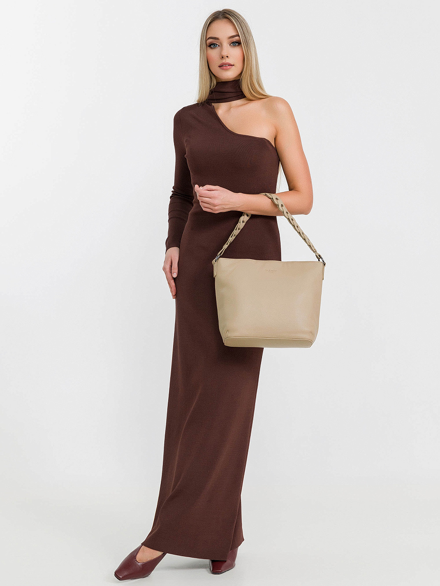 Женская сумка Dr.Koffer из натуральной кожи бежевая