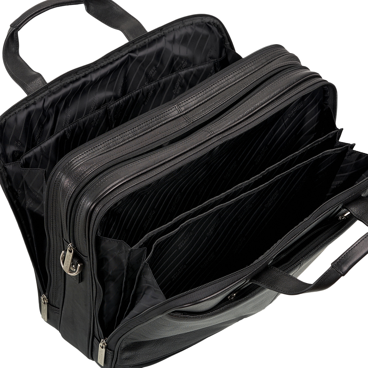 Деловая сумка Dr.Koffer из натуральной кожи черная