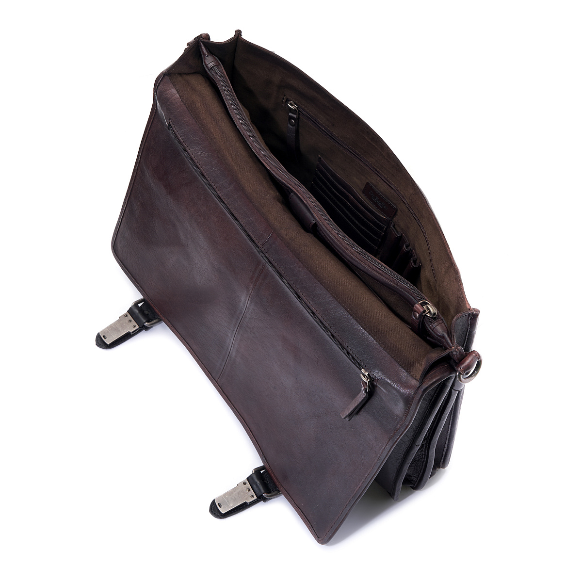 Портфель Dr.Koffer из натуральной кожи темно-коричневый