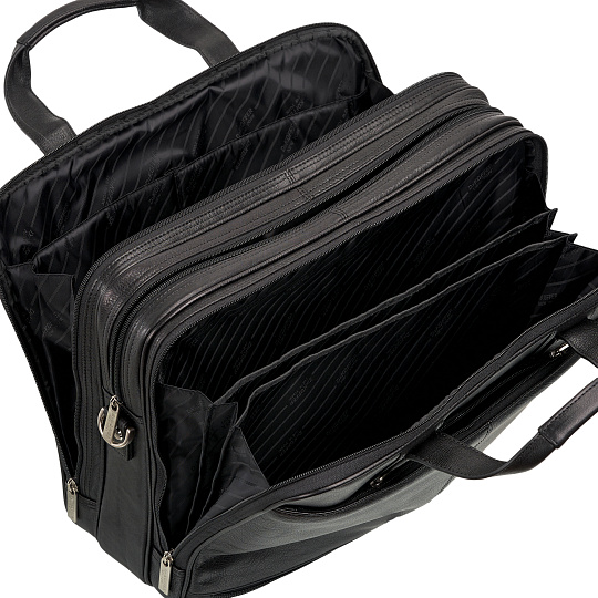 Деловая сумка Dr.Koffer из натуральной кожи черная