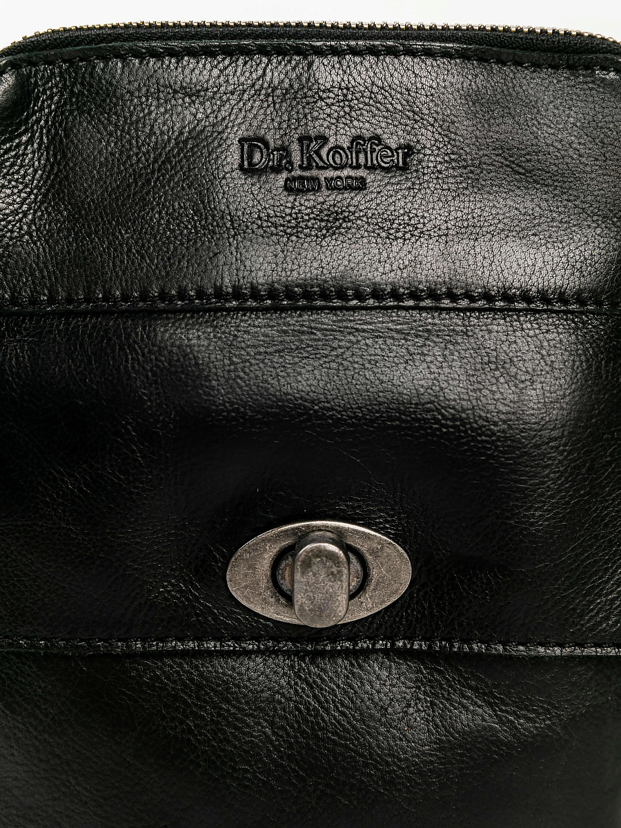 Сумка через плечо Dr.Koffer из натуральной кожи черная
