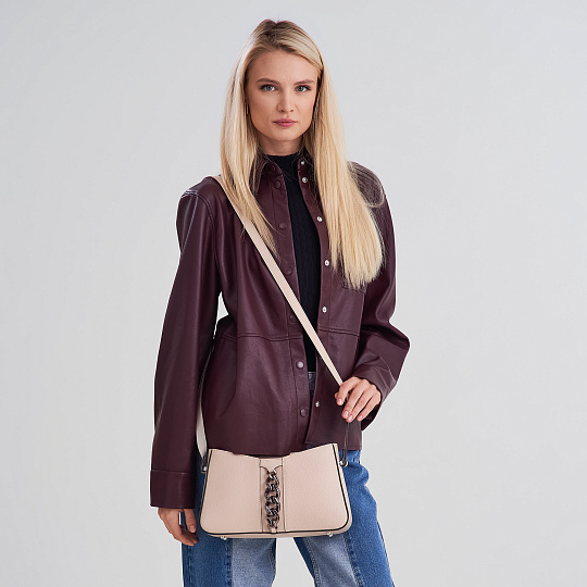 Женская сумка Dr. Koffer из натуральной кожи бежевая