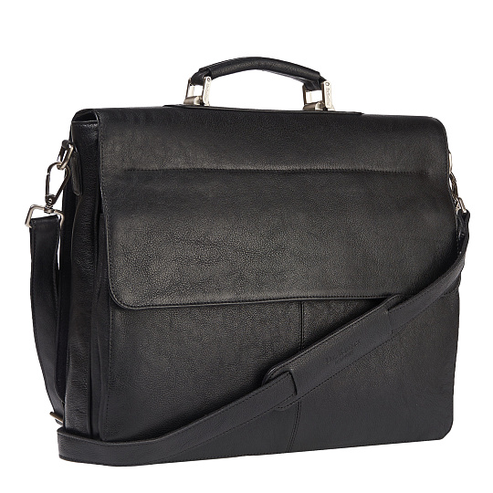 Портфель Dr.Koffer из натуральной кожи черный