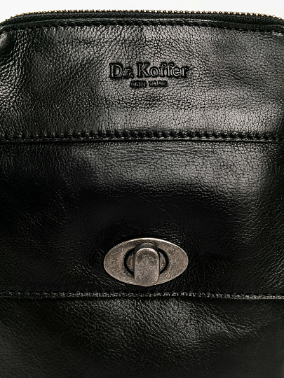 Сумка через плечо Dr.Koffer из натуральной кожи черная