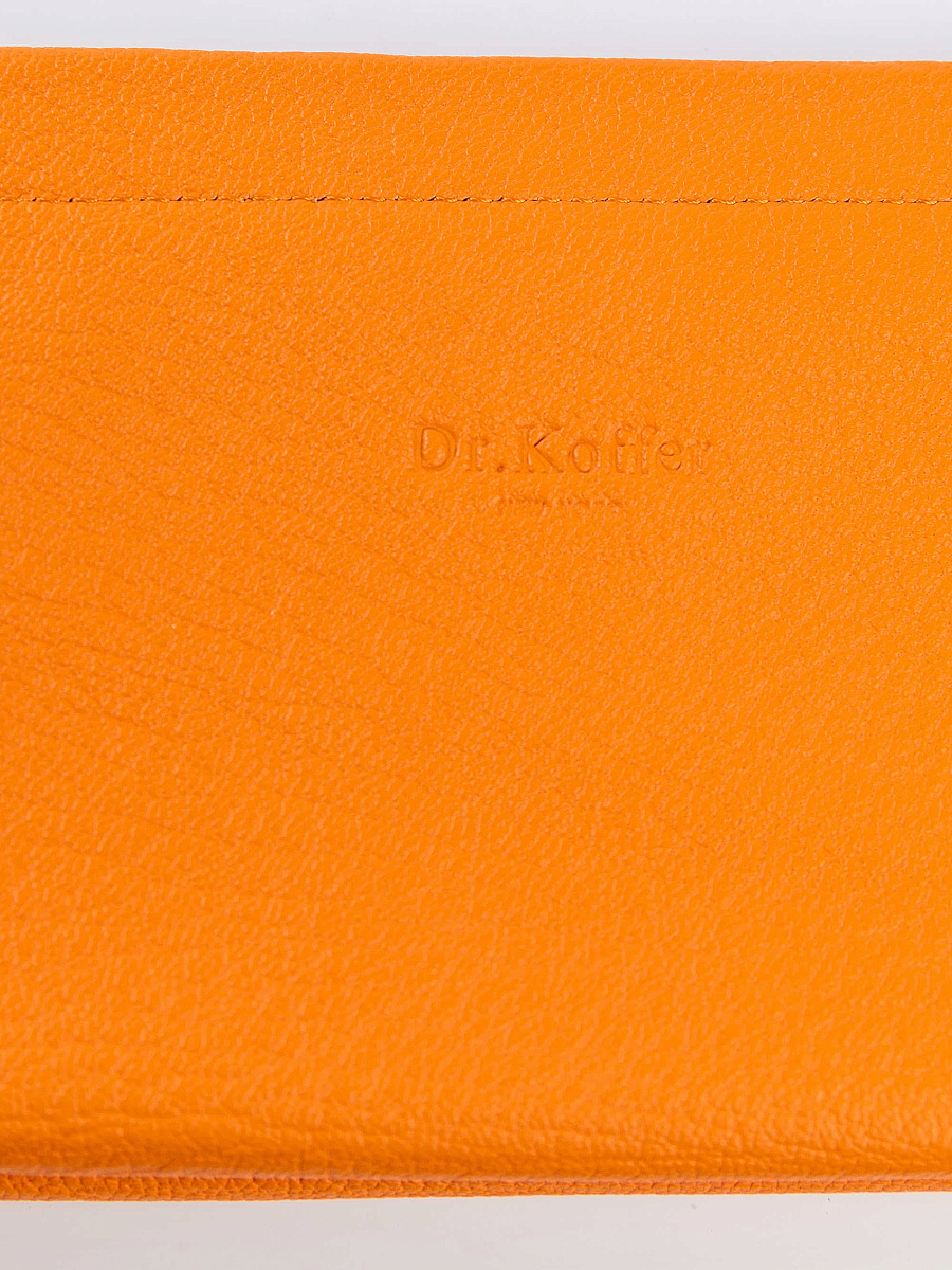 Косметичка Dr.Koffer из натуральной кожи оранжевая