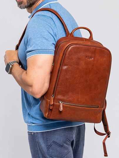 Рюкзак Dr.Koffer из натуральной кожи светло-коричневый