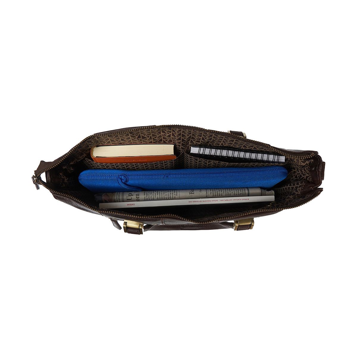 Деловая сумка Dr.Koffer из натуральной кожи темно-коричневая