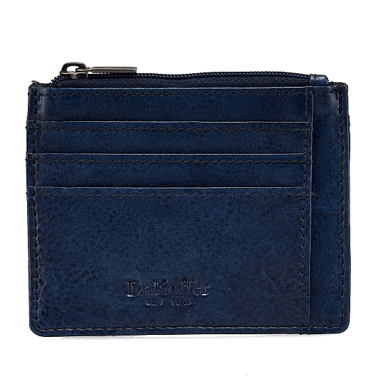 Кредитница Dr.Koffer из натуральной кожи синяя