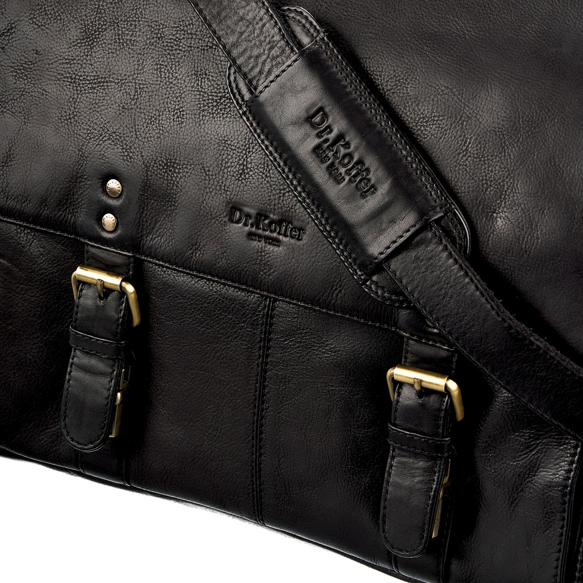 Портфель Dr.Koffer из натуральной кожи черный
