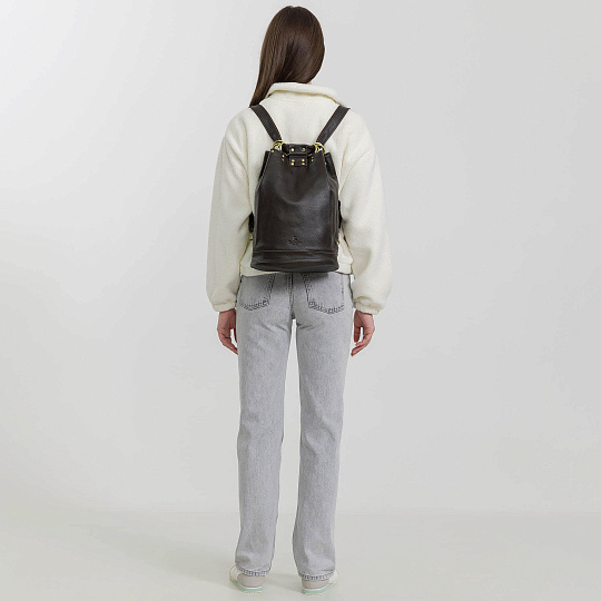 Рюкзак Dr.Koffer из натуральной кожи темно-коричневый