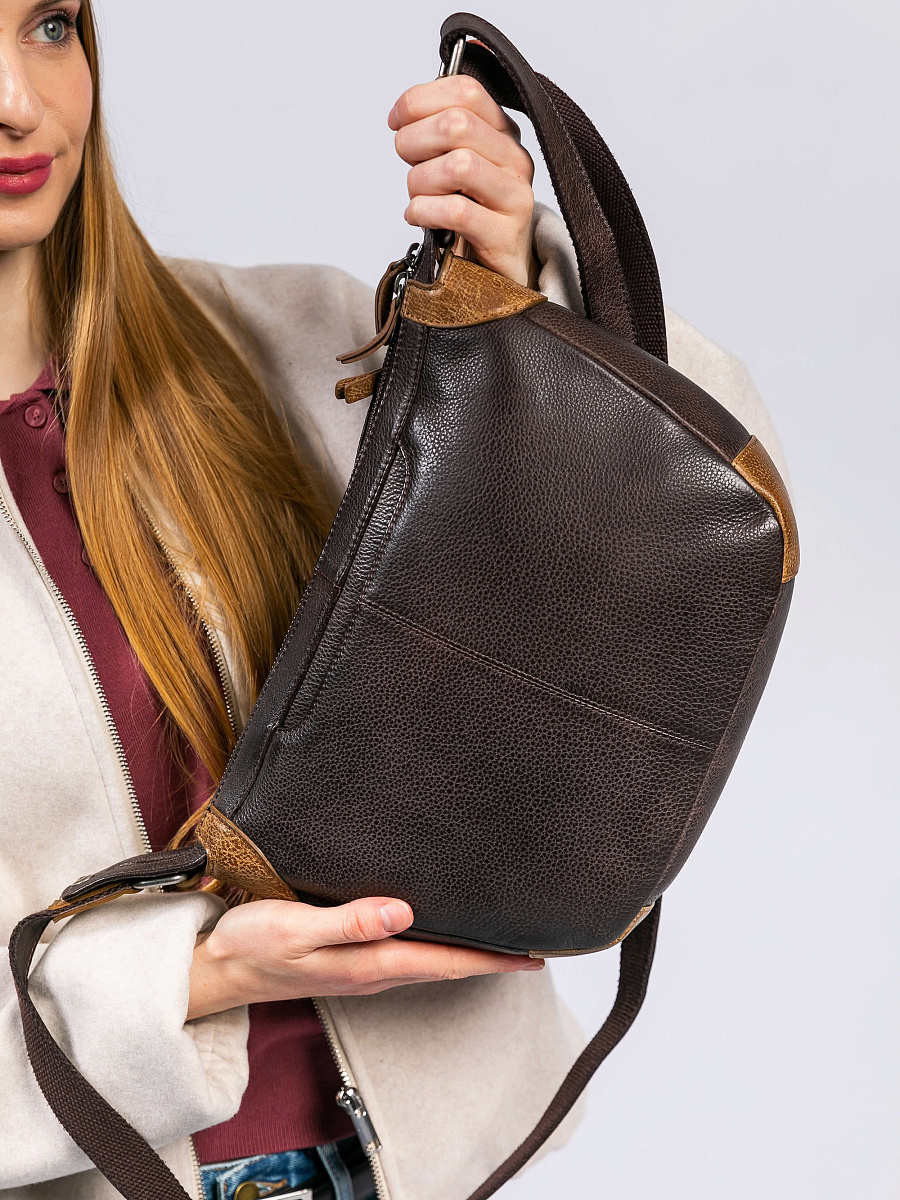 Сумка через плечо Dr. Koffer из натуральной кожи коричневая