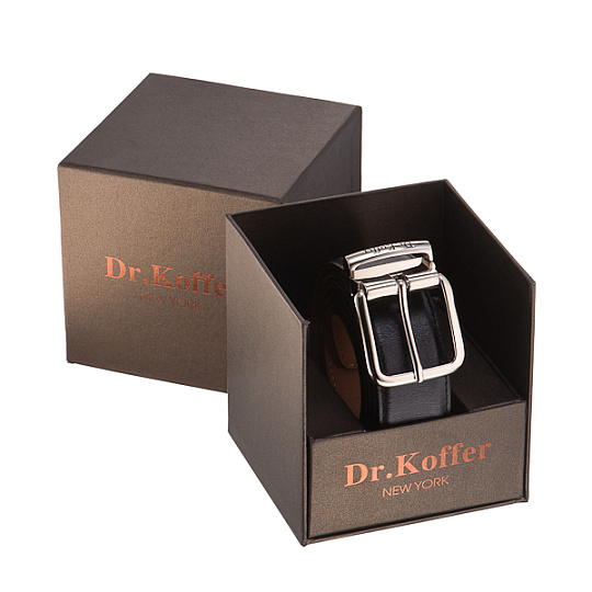 Широкий чёрный ремень с элегантной пряжкой  Dr.Koffer R036B01120-126-04