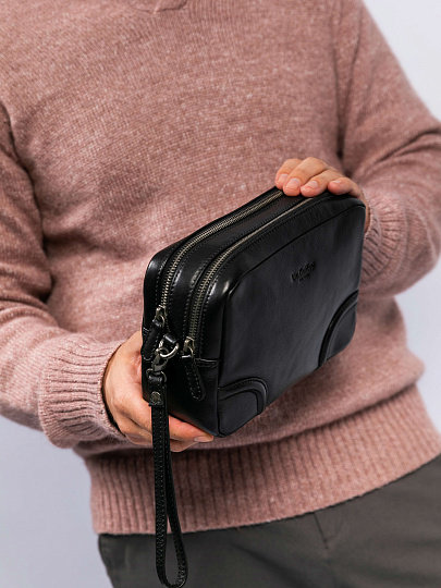 Сумка-визитка Dr. Koffer из натуральной кожи черная