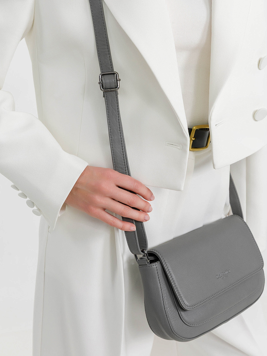 Женская сумка Dr.Koffer из натуральной кожи серая