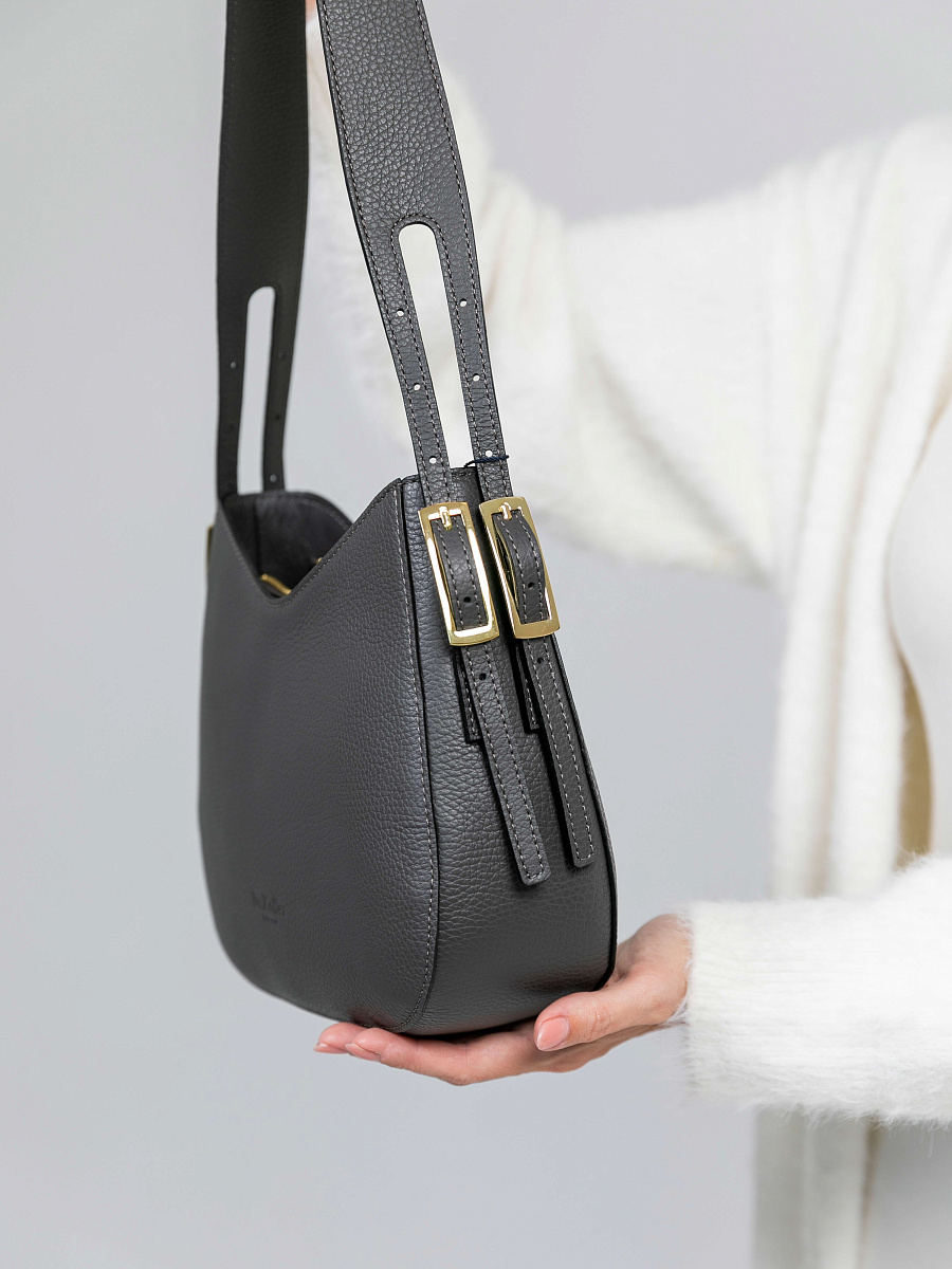 Женская сумка Dr.Koffer из натуральной кожи серая