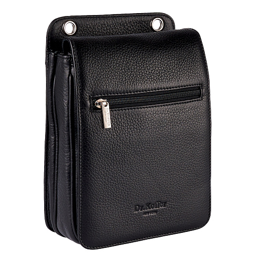 Сумка через плечо Dr.Koffer из натуральной кожи черная