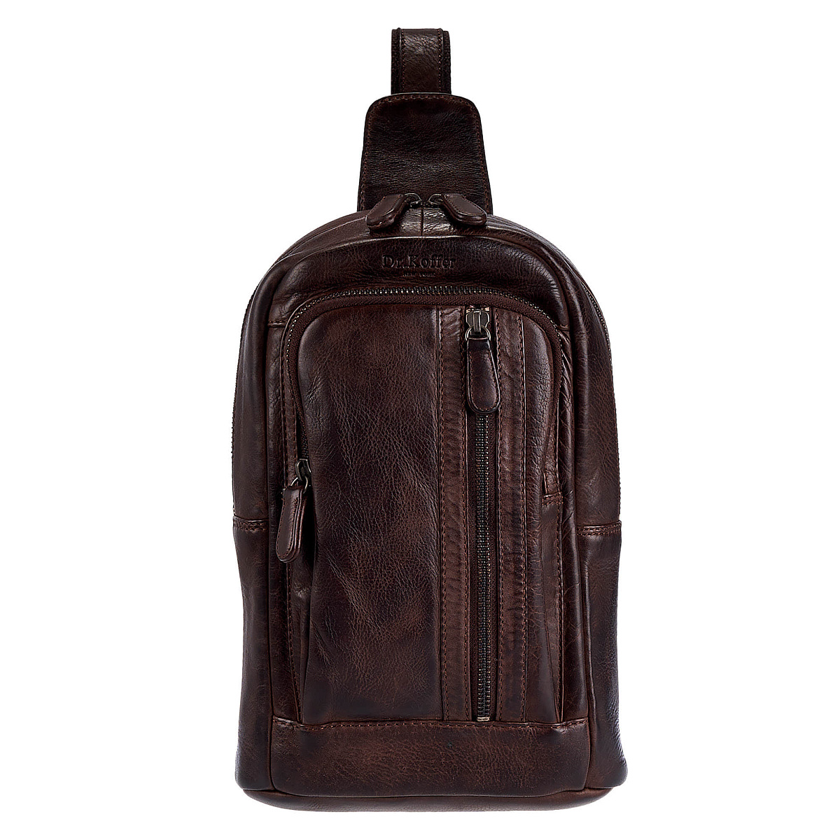 Рюкзак Dr.Koffer из натуральной кожи темно-коричневый