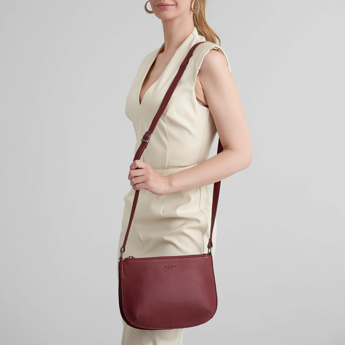 Женская сумка Dr. Koffer из натуральной кожи бордовая