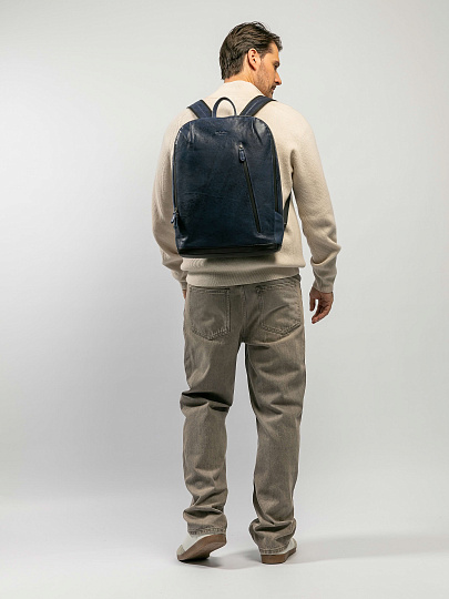 Рюкзак Dr.Koffer из натуральной кожи синий