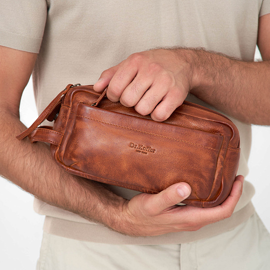 Несессер Dr.Koffer из натуральной кожи коричневый