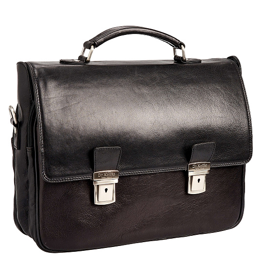 Портфель Dr.Koffer из натуральной кожи черный