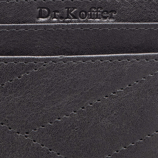 Кредитница Dr.Koffer из натуральной кожи черная
