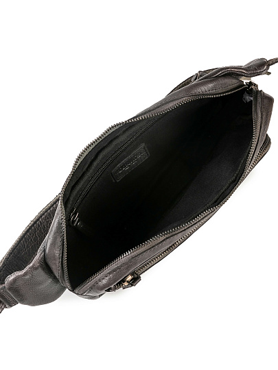 Сумка на пояс Dr. Koffer из натуральной кожи темно-серая