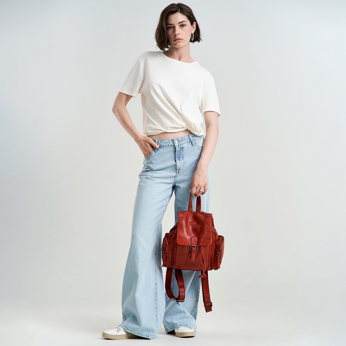 Рюкзак Dr.Koffer из натуральной кожи красный