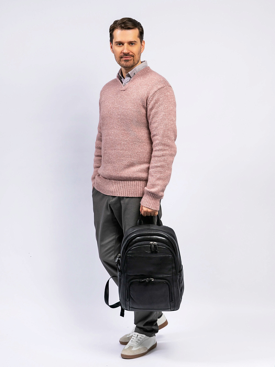 Рюкзак Dr. Koffer из натуральной кожи черный