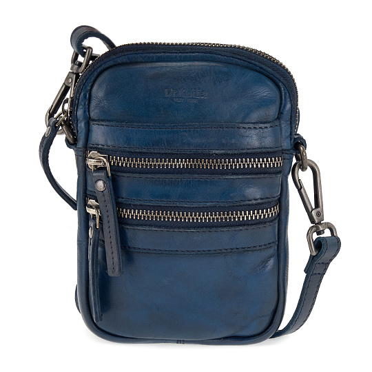 Сумка через плечо Dr.Koffer из натуральной кожи синяя