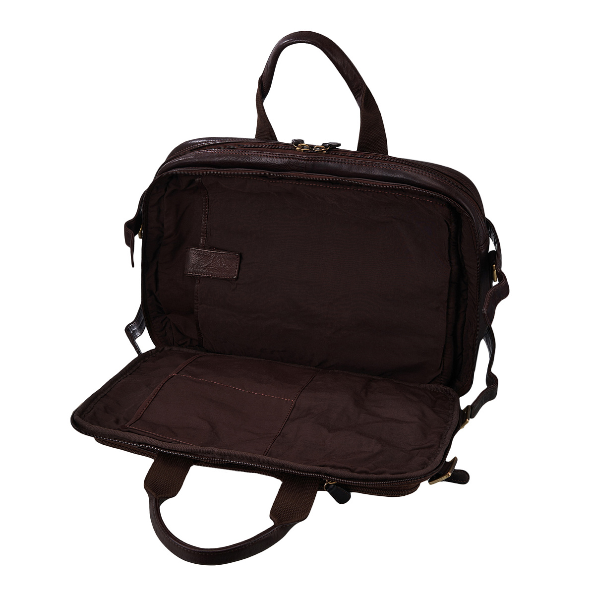 Деловая сумка Dr.Koffer из натуральной кожи темно-коричневая