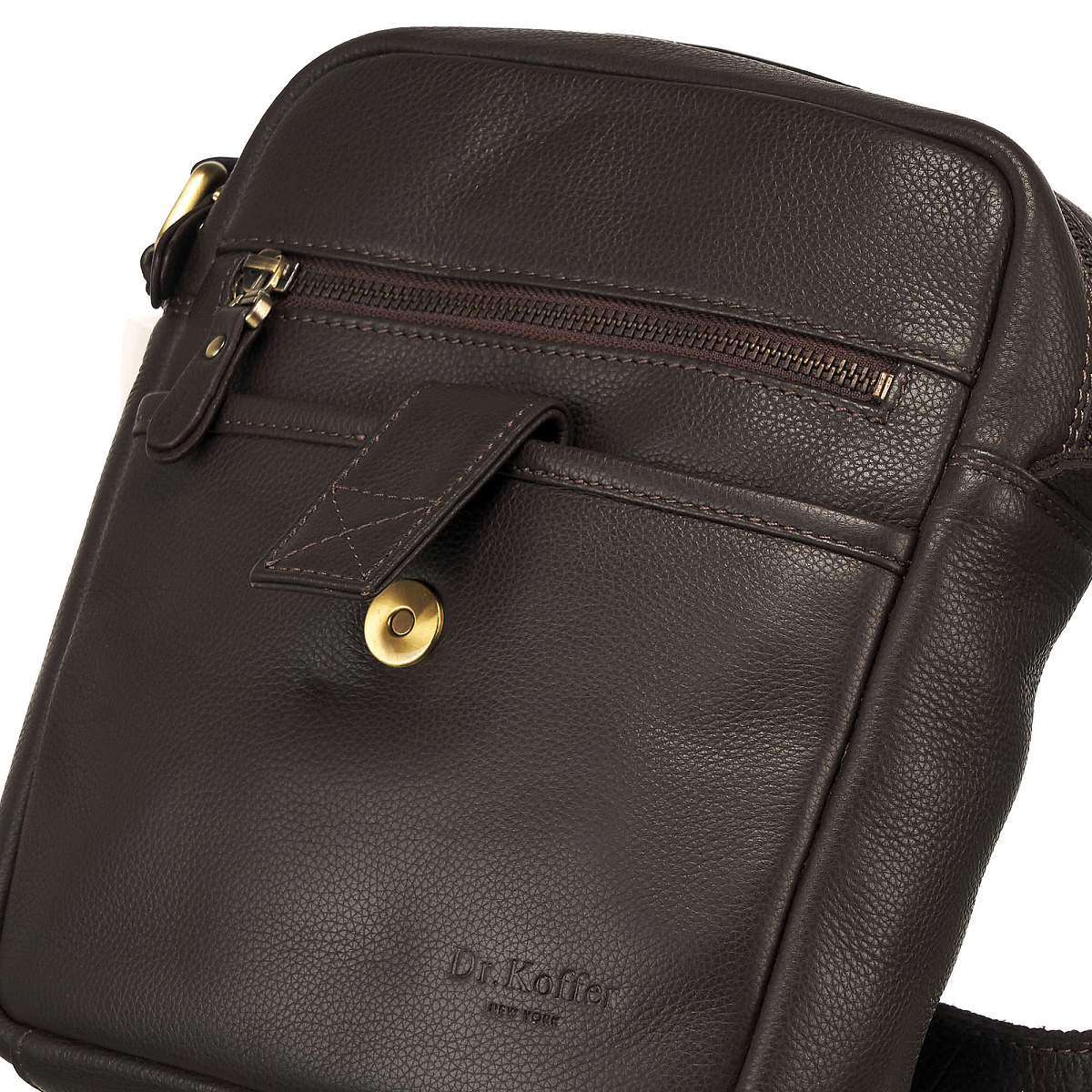 Сумка через плечо Dr.Koffer из натуральной кожи коричневая
